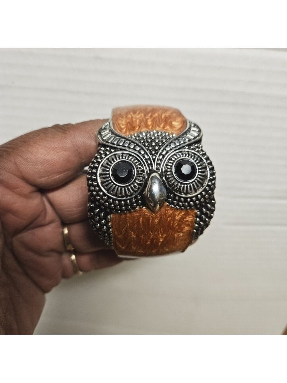 Vintage 80s Hinged Owl Bracelet